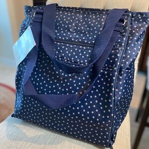 thirty-one Navy Polka Dot Tote Backpack